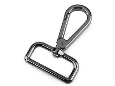 Metall Karabiner 30 mm Nickel-Schwarz